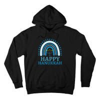 Happy Hanukkah Jewish Blue Rainbow Menorah Chanukah Tall Hoodie