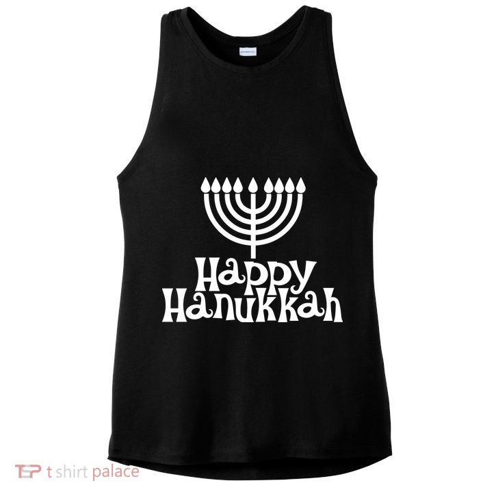Happy Hanukkah Jewish Funny Ladies PosiCharge Tri-Blend Wicking Tank