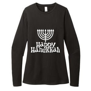 Happy Hanukkah Jewish Funny Womens CVC Long Sleeve Shirt