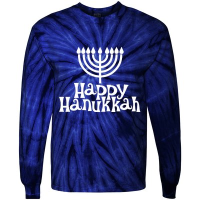 Happy Hanukkah Jewish Funny Tie-Dye Long Sleeve Shirt