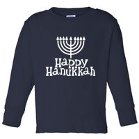 Happy Hanukkah Jewish Funny Toddler Long Sleeve Shirt