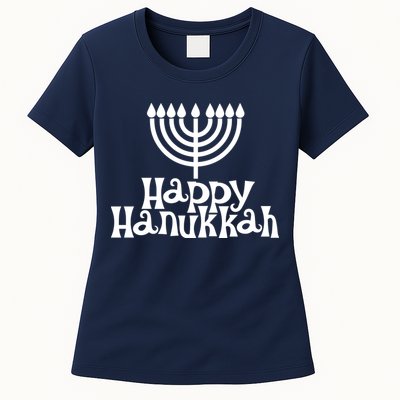 Happy Hanukkah Jewish Funny Womens T-Shirt