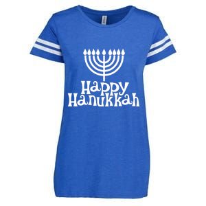 Happy Hanukkah Jewish Funny Enza Ladies Jersey Football T-Shirt