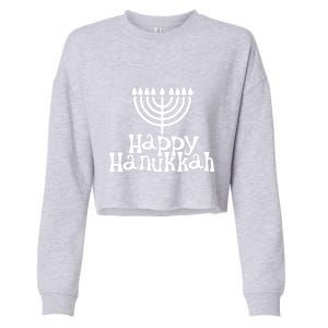 Happy Hanukkah Jewish Funny Cropped Pullover Crew