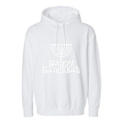 Happy Hanukkah Jewish Funny Garment-Dyed Fleece Hoodie