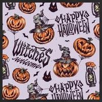 Happy Halloween Jack O Lantern 7 Panel Mesh Trucker Snapback Hat