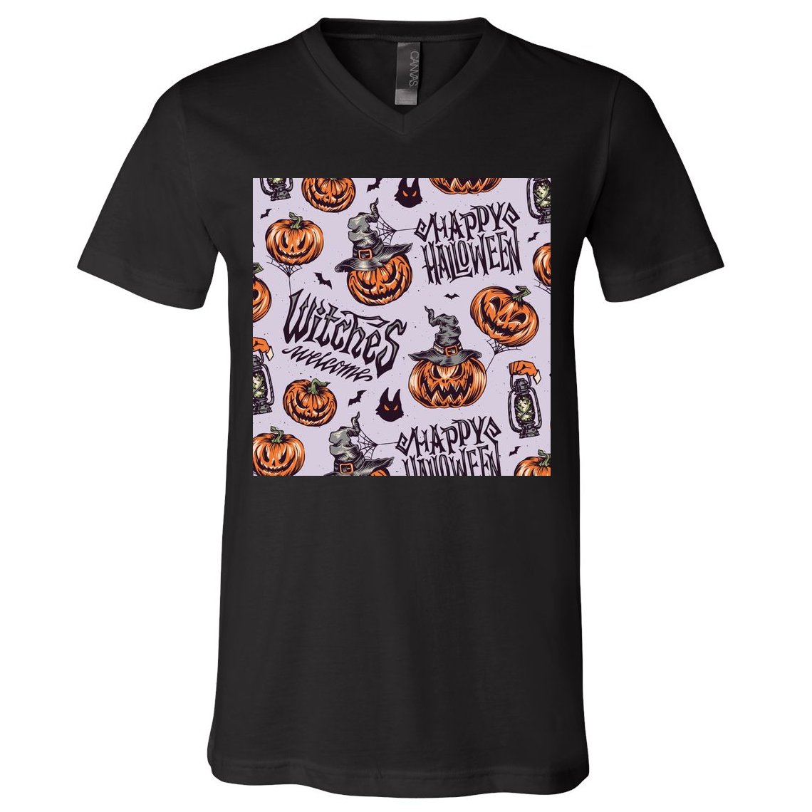 Happy Halloween Jack O Lantern V-Neck T-Shirt