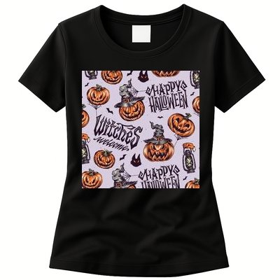 Happy Halloween Jack O Lantern Womens T-Shirt