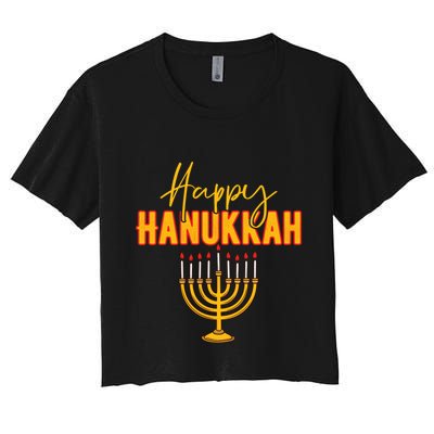 Happy Hanukkah Jewish Holiday Crop Top
