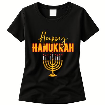 Happy Hanukkah Jewish Holiday Womens T-Shirt