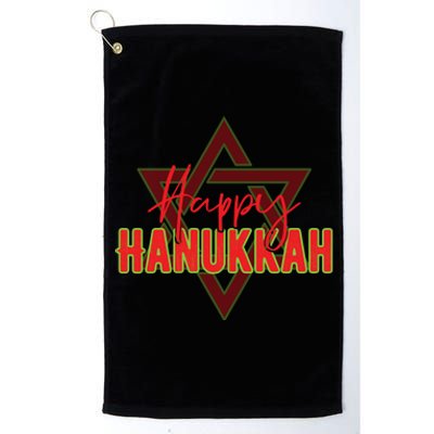 Happy Hanukkah Jewish Holiday Gift Platinum Collection Golf Towel