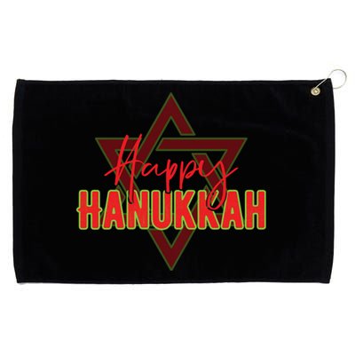 Happy Hanukkah Jewish Holiday Gift Grommeted Golf Towel