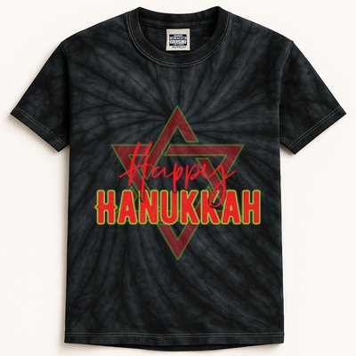 Happy Hanukkah Jewish Holiday Gift Kids Tie-Dye T-Shirt