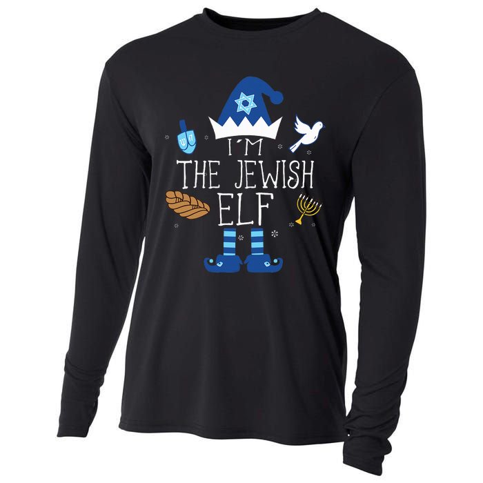 Happy Hanukkah Jewish Elf Family Group Christmas Pajama Gift Cooling Performance Long Sleeve Crew