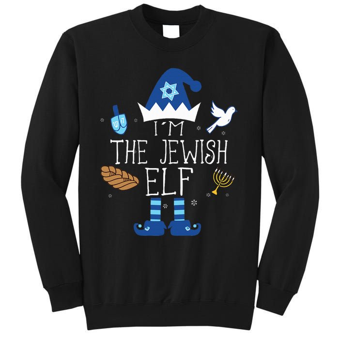 Happy Hanukkah Jewish Elf Family Group Christmas Pajama Gift Tall Sweatshirt