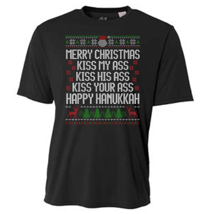 Happy Hanukkah Kiss My Ass His Ass Your Ass Merry Christmas Cooling Performance Crew T-Shirt