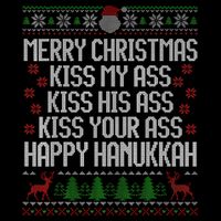 Happy Hanukkah Kiss My Ass His Ass Your Ass Merry Christmas Cooling Performance Crew T-Shirt