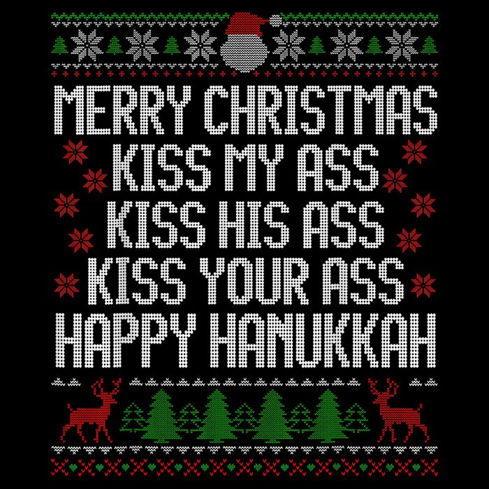 Happy Hanukkah Kiss My Ass His Ass Your Ass Merry Christmas Cooling Performance Crew T-Shirt