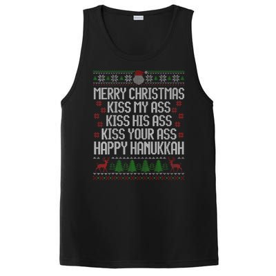 Happy Hanukkah Kiss My Ass His Ass Your Ass Merry Christmas PosiCharge Competitor Tank