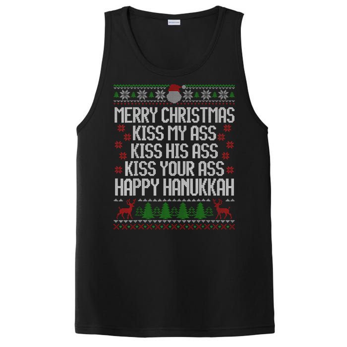 Happy Hanukkah Kiss My Ass His Ass Your Ass Merry Christmas PosiCharge Competitor Tank