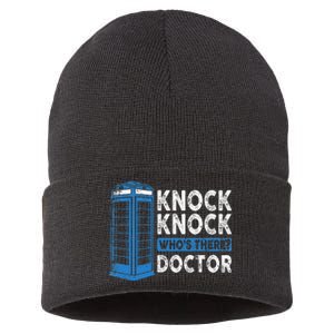 Hilarious Humor Knock Knock Doctor Funny Knock WhoS There Sustainable Knit Beanie