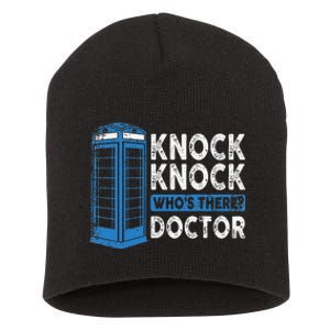 Hilarious Humor Knock Knock Doctor Funny Knock WhoS There Short Acrylic Beanie