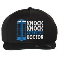 Hilarious Humor Knock Knock Doctor Funny Knock WhoS There Wool Snapback Cap