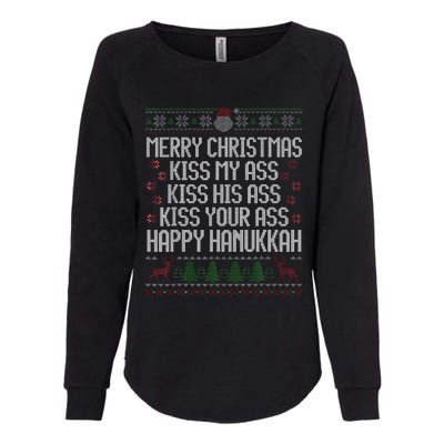 Happy Hanukkah Kiss My Ass His Ass Your Ass Womens California Wash Sweatshirt