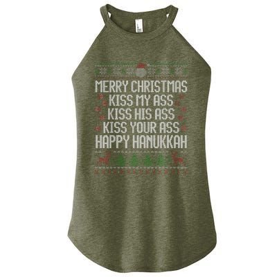 Happy Hanukkah Kiss My Ass His Ass Your Ass Women's Perfect Tri Rocker Tank