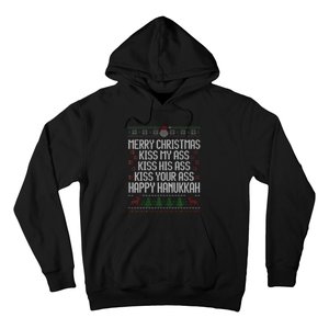 Happy Hanukkah Kiss My Ass His Ass Your Ass Merry Christmas Hoodie