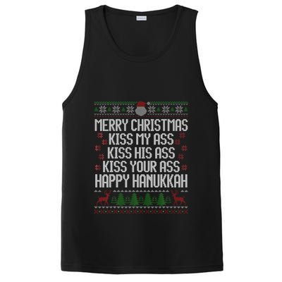 Happy Hanukkah Kiss My Ass His Ass Your Ass Merry Christmas PosiCharge Competitor Tank