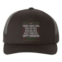 Happy Hanukkah Kiss My Ass His Ass Your Ass Merry Christmas Yupoong Adult 5-Panel Trucker Hat