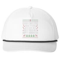 Happy Hanukkah Kiss My Ass His Ass Your Ass Merry Christmas Snapback Five-Panel Rope Hat