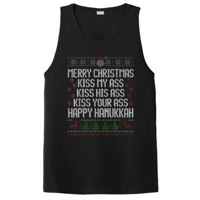 Happy Hanukkah Kiss My Ass His Ass Your Ass Merry Christmas PosiCharge Competitor Tank