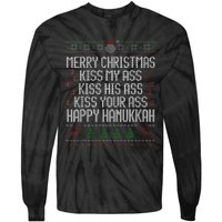 Happy Hanukkah Kiss My Ass His Ass Your Ass Merry Christmas Tie-Dye Long Sleeve Shirt