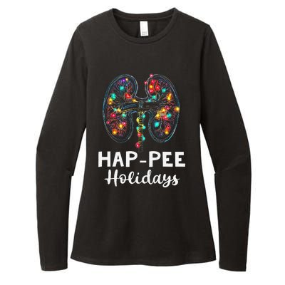 Happee Holidays Kidneys Xmas Light Dialysis Tech Christmas Womens CVC Long Sleeve Shirt