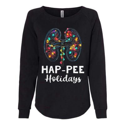 Happee Holidays Kidneys Xmas Light Dialysis Tech Christmas Womens California Wash Sweatshirt