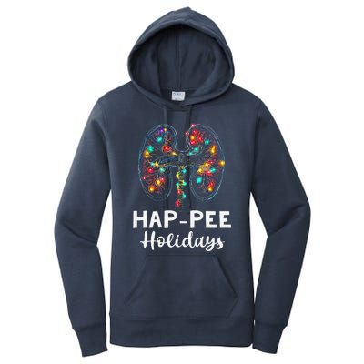 Happee Holidays Kidneys Xmas Light Dialysis Tech Christmas Women's Pullover Hoodie