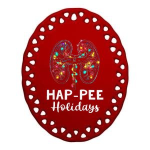 Happee Holidays Kidneys Xmas Light Dialysis Tech Christmas Ceramic Oval Ornament