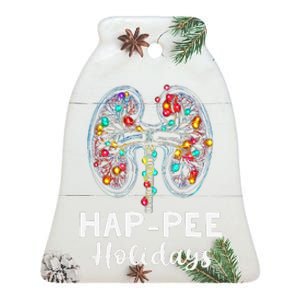 Happee Holidays Kidneys Xmas Light Dialysis Tech Christmas Ceramic Bell Ornament