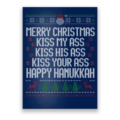 Happy Hanukkah Kiss My Ass His Ass Your Ass Merry Christmas Poster