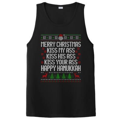 Happy Hanukkah Kiss My Ass His Ass Your Ass Merry Christmas PosiCharge Competitor Tank