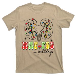 Happee Holidays Kidney Christmas Lights Christmas Nurse T-Shirt