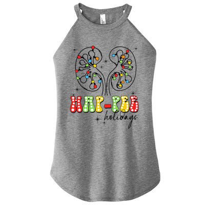 Happee Holidays Kidney Christmas Lights Christmas Nurse Women's Perfect Tri Rocker Tank