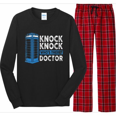 Hilarious Humor Knock Knock Doctor Funny Knock WhoS There Long Sleeve Pajama Set