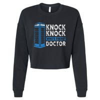 Hilarious Humor Knock Knock Doctor Funny Knock WhoS There Cropped Pullover Crew