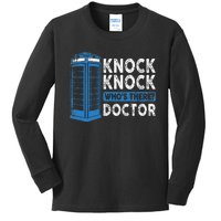 Hilarious Humor Knock Knock Doctor Funny Knock WhoS There Kids Long Sleeve Shirt