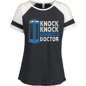 Hilarious Humor Knock Knock Doctor Funny Knock WhoS There Enza Ladies Jersey Colorblock Tee