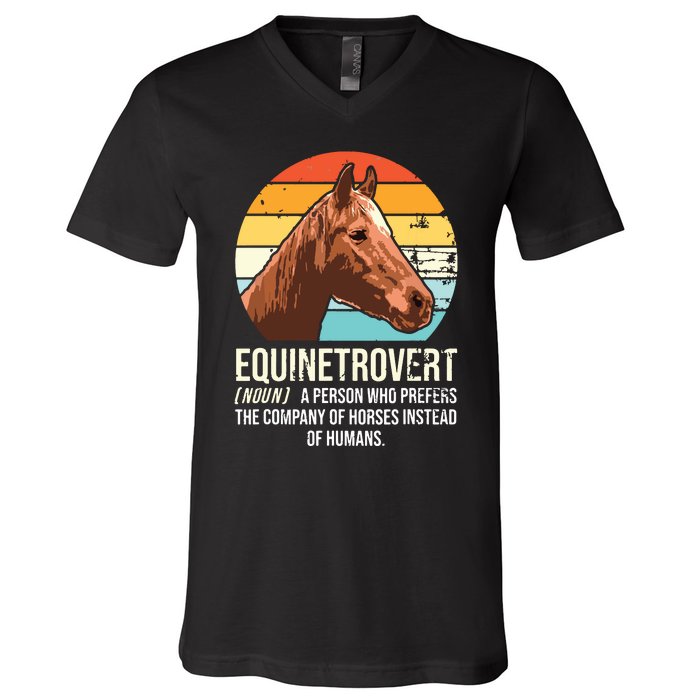 Horse Horse Lover Tee Equestrian Tee Retro Horse V-Neck T-Shirt