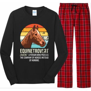 Horse Horse Lover Tee Equestrian Tee Retro Horse Long Sleeve Pajama Set